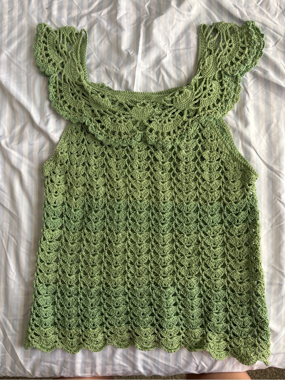 Handmade Green Crochet Sleeveless Top